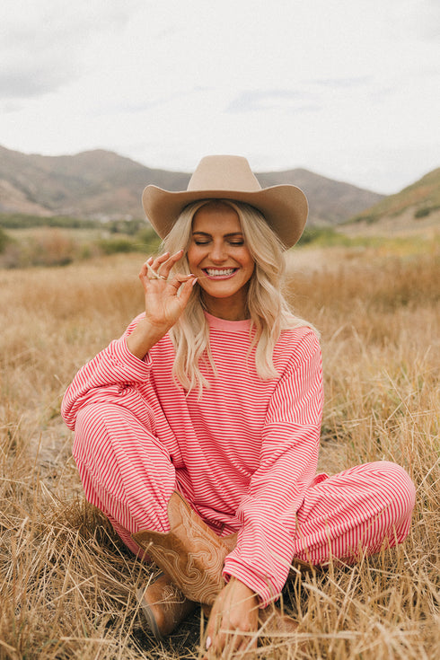 Road Trip Pullover // Pink Stripe